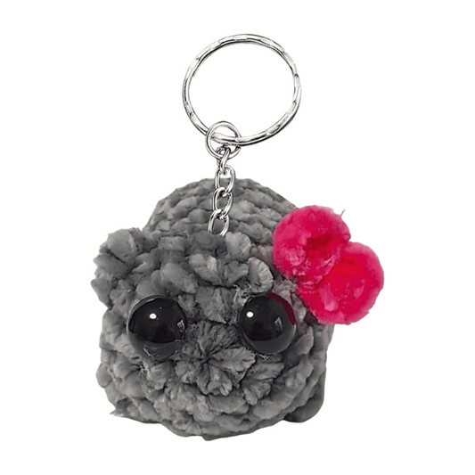 Crocheted Sad Hamster Keychain